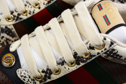 Gucci Screener Python Print Leather Sneakers