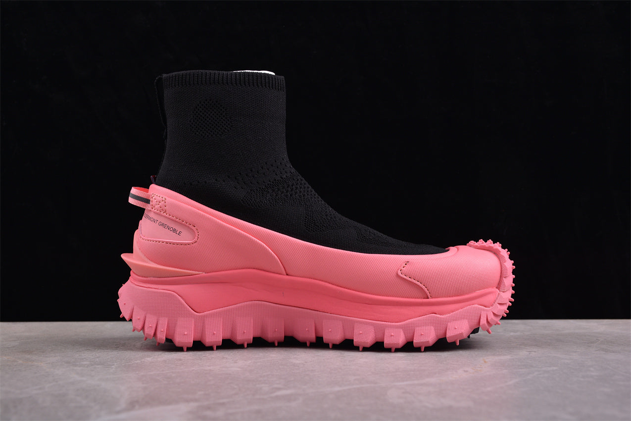 Moncler Trailgrip Sock Sneakers 'Black/Pink'