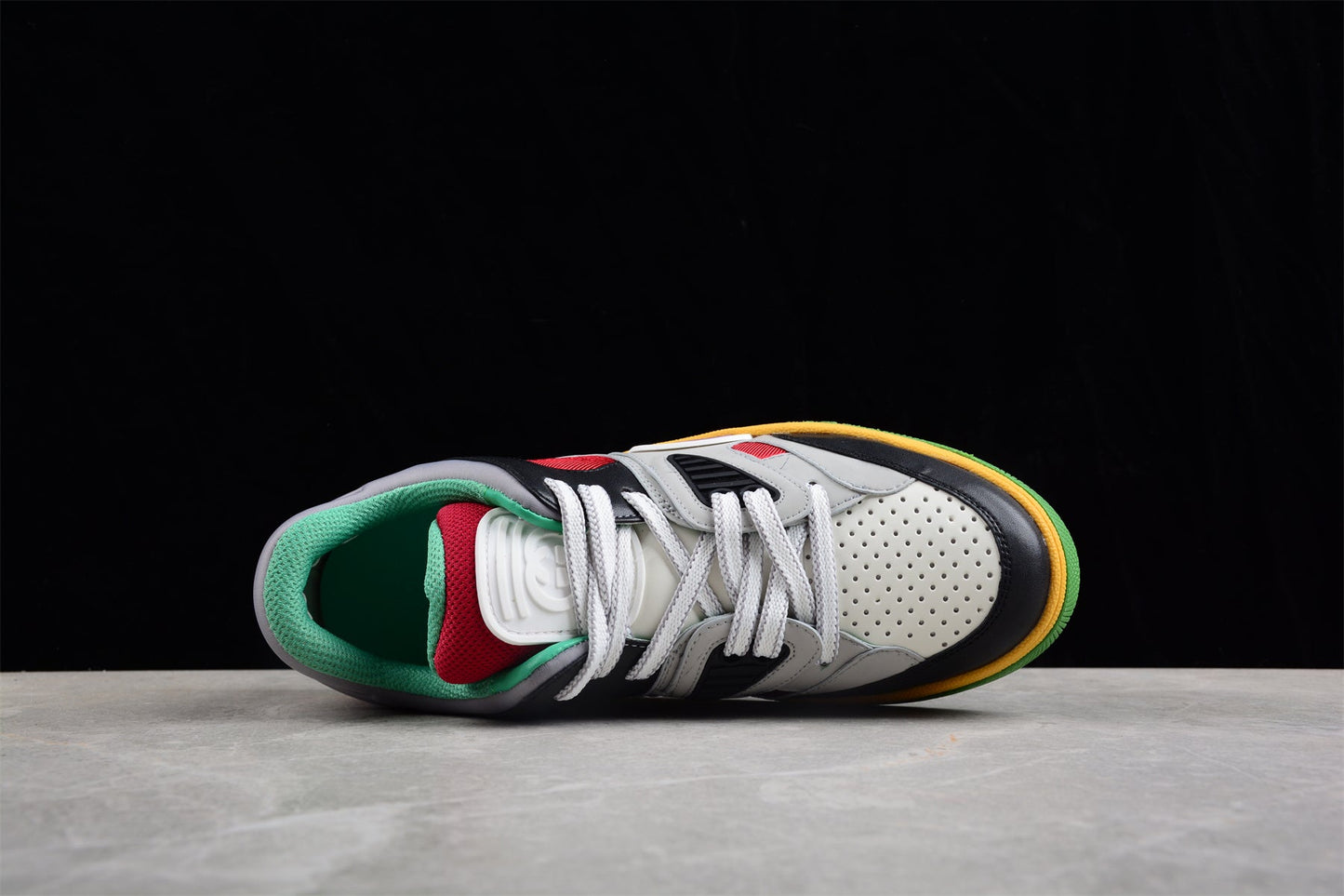 Gucci Basket Low Black Multicolor Leather Sneakers