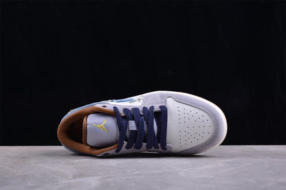 Air Jordan 1 Low SE Phantom Repaired Denim Sneakers