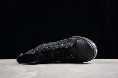 Balenciaga Paris High Destroyed Triple Black Sneakers