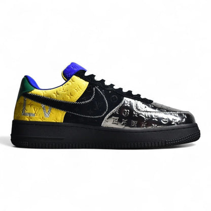 Nike Air Force 1 Black Metallic Silver Sneakers