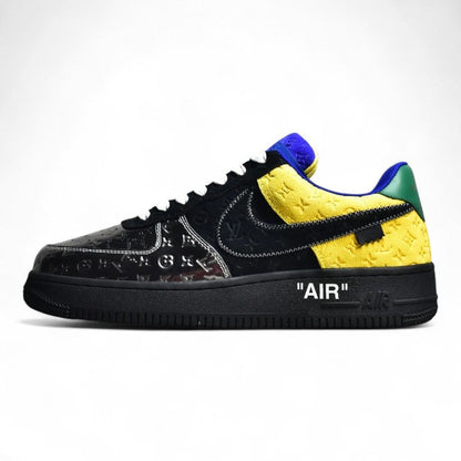Nike Air Force 1 Black Metallic Silver Sneakers