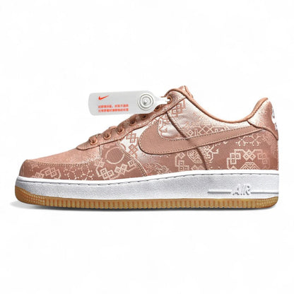 Nike Air Force 1 Low CLOT Rose Gold Silk Sneakers