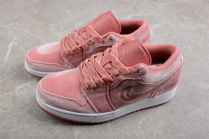 Air Jordan 1 Low Pink Velvet (Women's) Sneakers