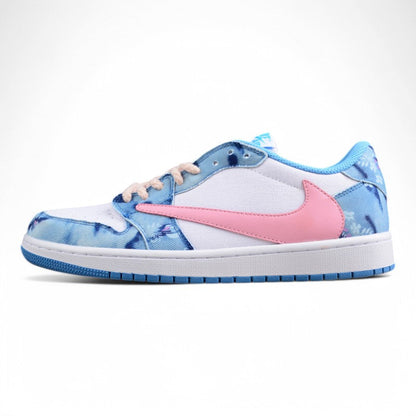 Air Jordan 1 Low SE Canvas Denim Pink Blue Sneakers