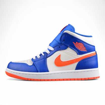 Air Jordan 1 Mid Knicks Orange Blue Sneakers