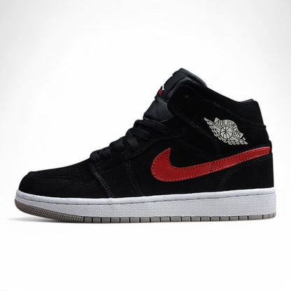 Nike Air Jordan 1 Mid Multicolor Swoosh Black Sneakers