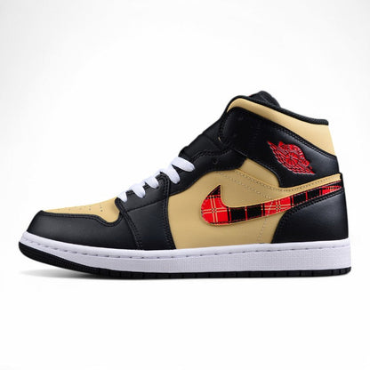 Air Jordan 1 Mid Tartan Swoosh Sneakers