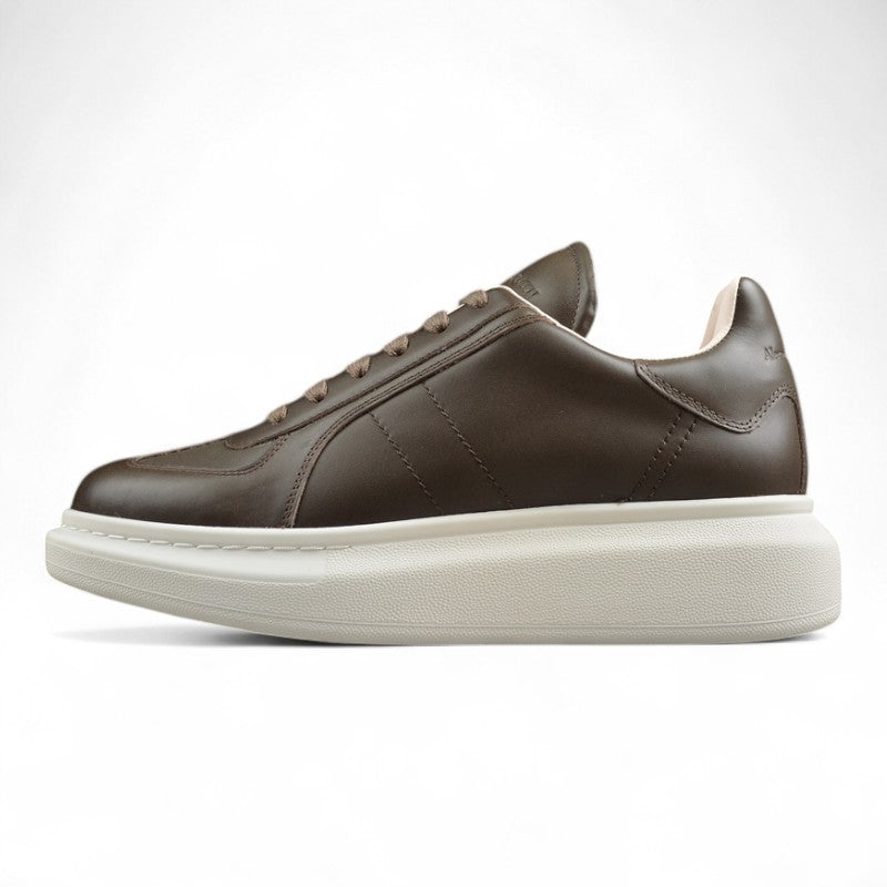 Alexander McQueen Oversized Leather Sneakers in Brown