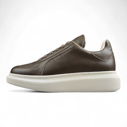 Alexander McQueen Oversized Brown Leather Sneakers