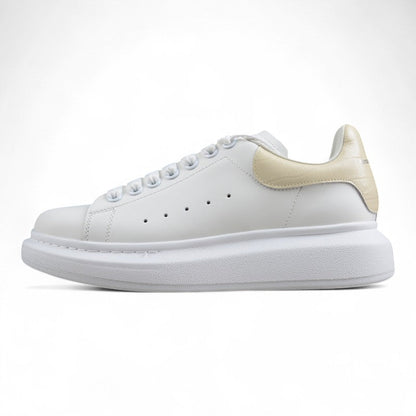 Alexander McQueen Oversized White Beige Leather Sneakers