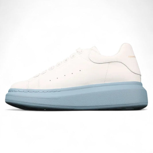 Alexander McQueen Oversized Sneakers – White with Sky Blue Sole