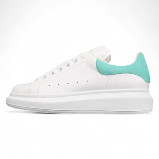 Alexander McQueen Oversized Sneakers – White with Teal Heel Tab