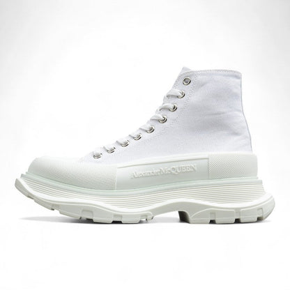 Alexander McQueen Tread Slick White Leather Boots