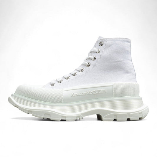 Alexander McQueen Tread Slick Boot Leather White White