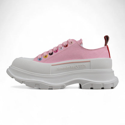 Alexander McQueen Tread Slick Pink Canvas Sneakers