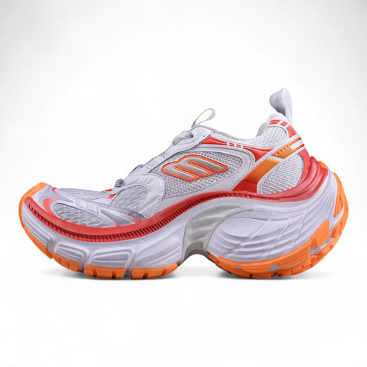 Balenciaga 10XL White Red Orange Mesh Sneakers