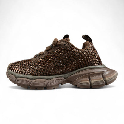 Balenciaga 3XL Fishnet Brown Sneakers