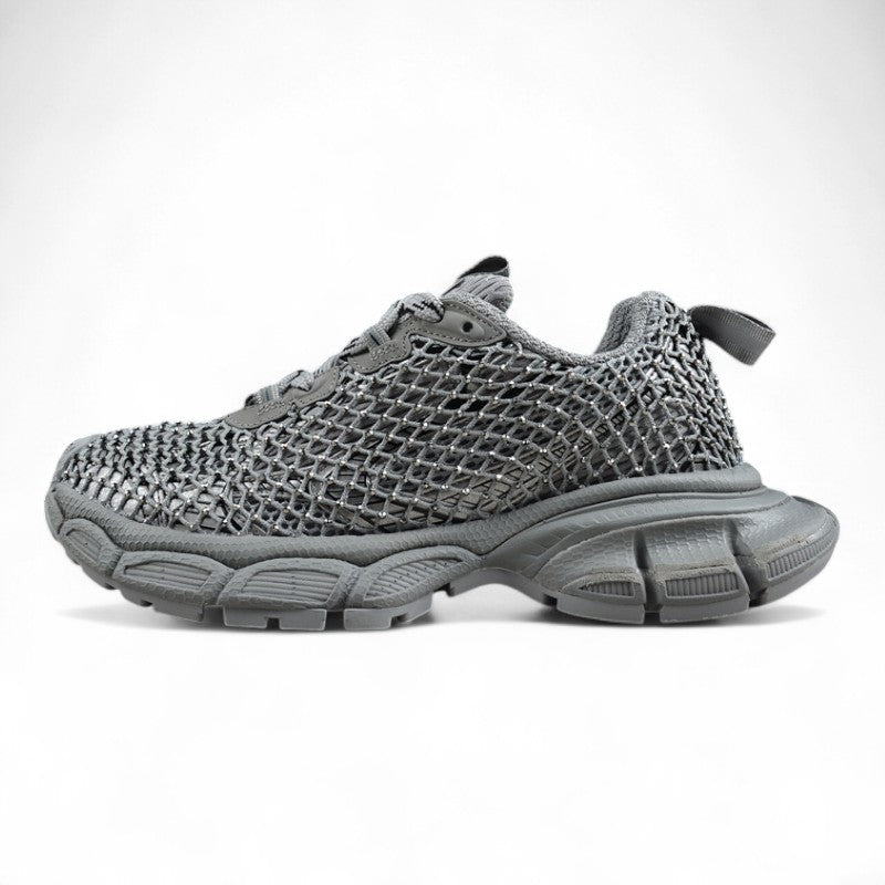 Balenciaga 3XL Fishnet Silver Sneakers