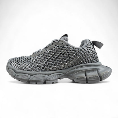 Balenciaga 3XL Fishnet Silver Sneakers