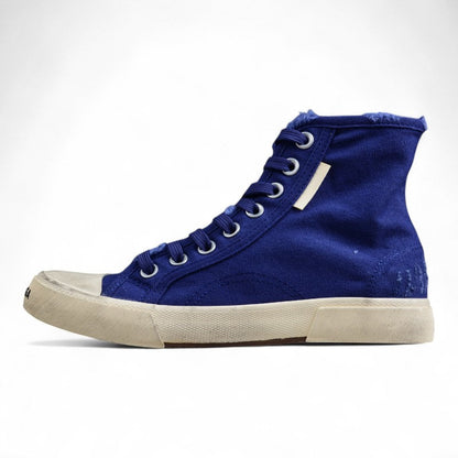 Balenciaga Paris High Top Canvas Blue Sneakers