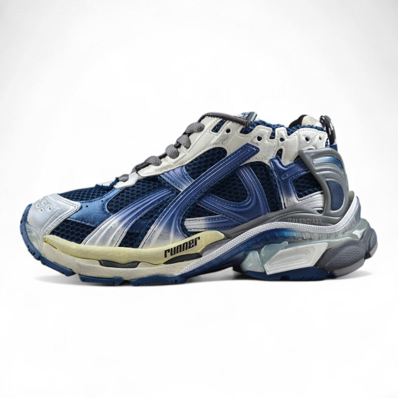 Balenciaga Runner Gradient Distressed Blue Sneakers