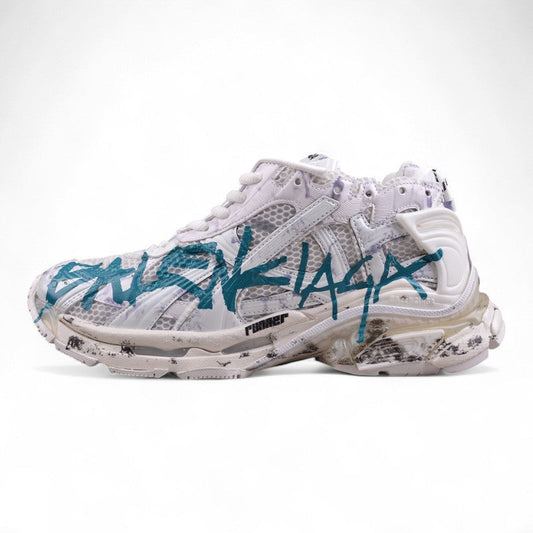 Balenciaga Runner Graffiti White Blue Sneakers