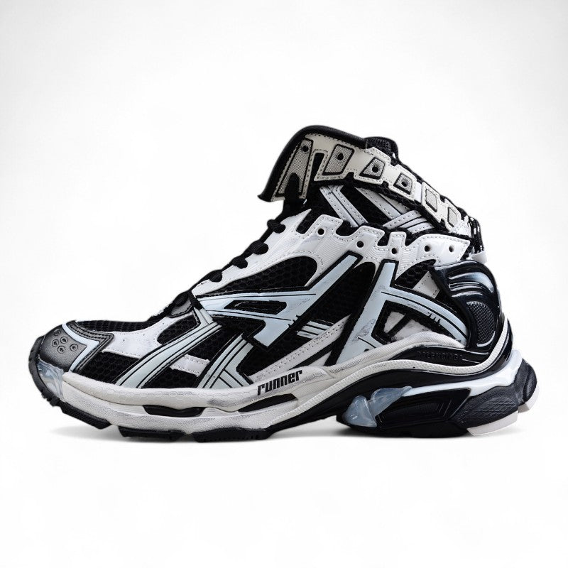 Balenciaga Runner Hightop Black White Sneakers