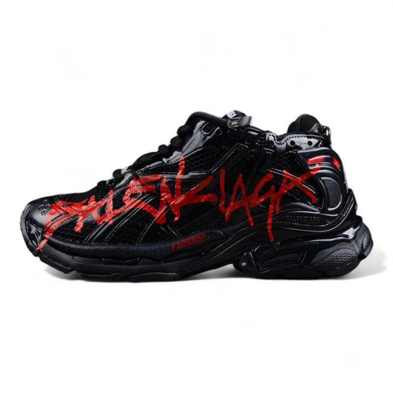 Balenciaga Runner Graffiti Black Red Sneakers