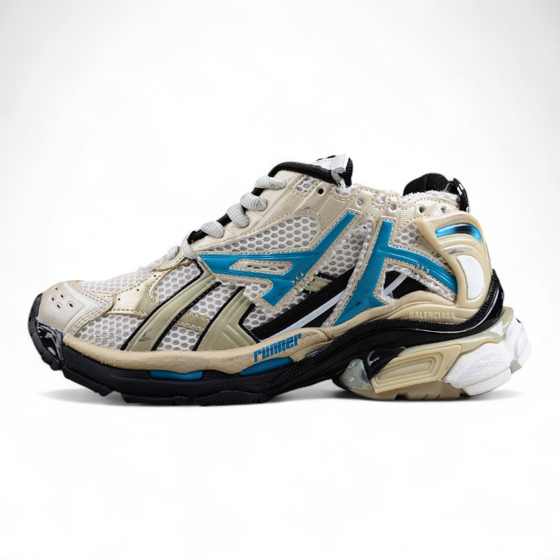 Balenciaga Runner White Beige Blue Sneakers