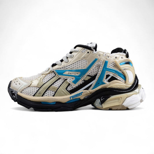 Balenciaga Runner White Beige Blue Sneakers