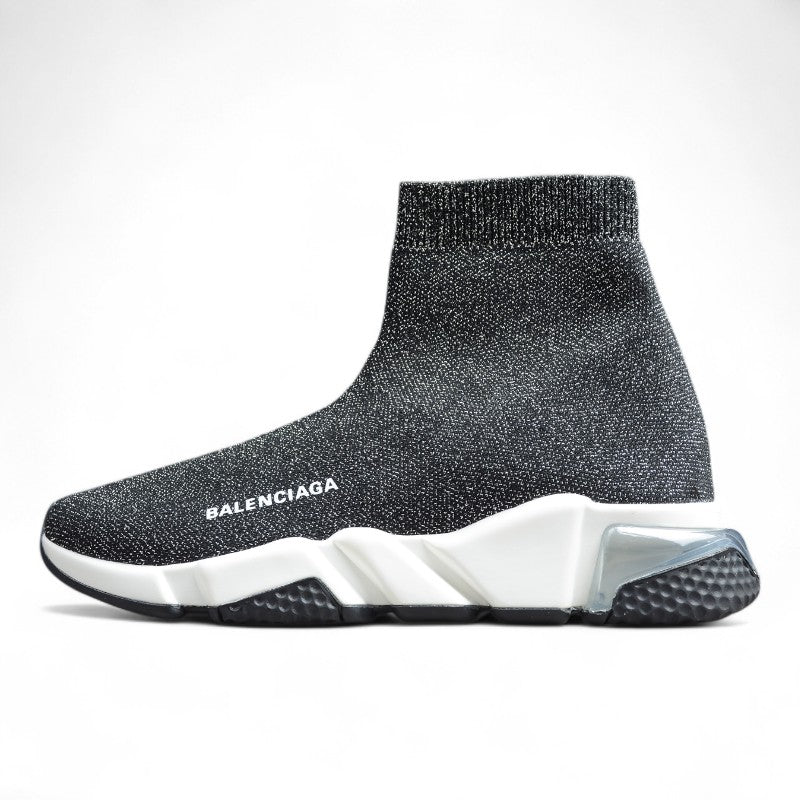 Grey & White Speed Knit Sneakers