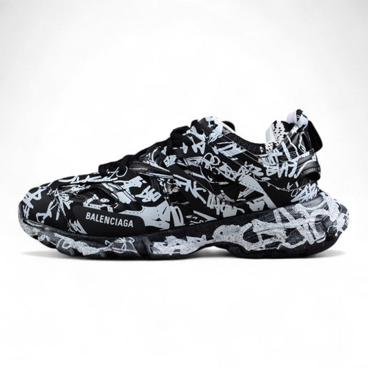 Balenciaga Track Graffiti Black White Sneakers