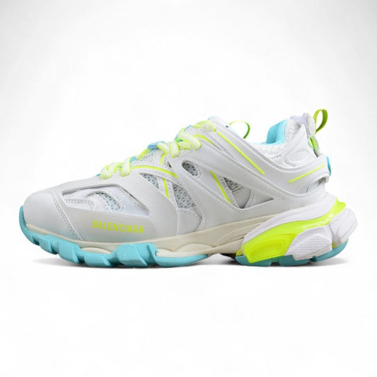 Balenciaga Track White Fluorescent Yellow Turquoise Sneakers