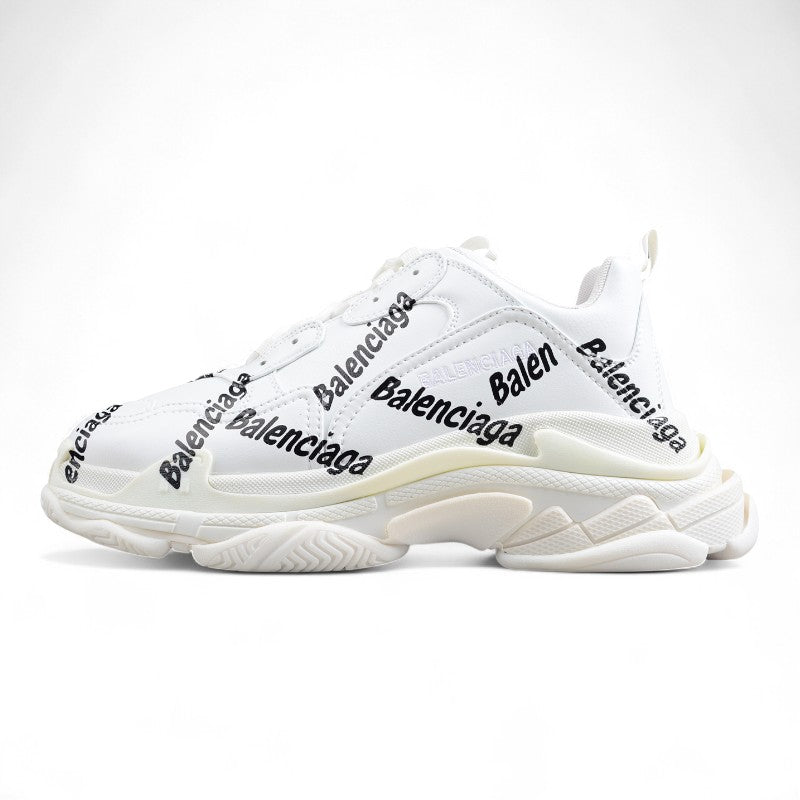 Balenciaga Triple S Allover Logo White Sneakers