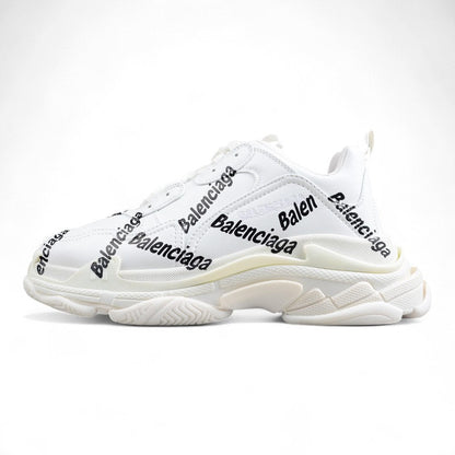 Balenciaga Triple S Allover Logo White Sneakers