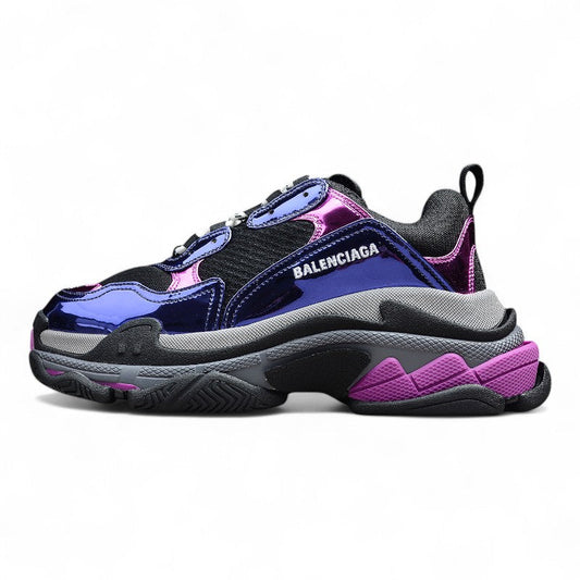 Men's Blue & Purple Metallic Chunky Sneakers