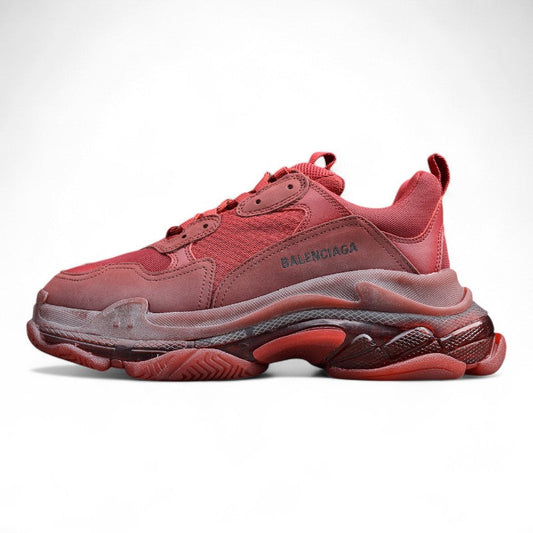 Balenciaga Triple S Burgundy Red Sneakers
