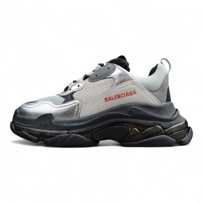 Balenciaga Triple S Clear Sole Grey Silver Black Sneakers