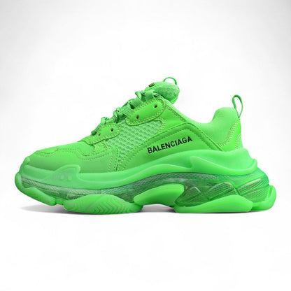Balenciaga Triple S Neon Green Clear Sole Sneakers