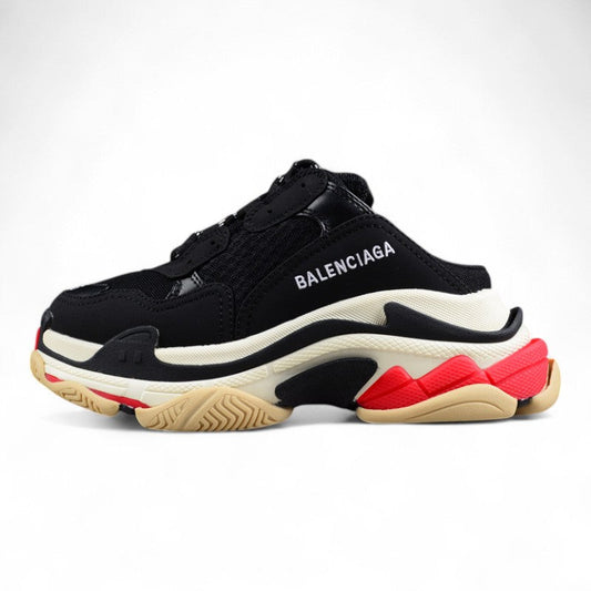 Balenciaga Triple S Mule Black Red Beige