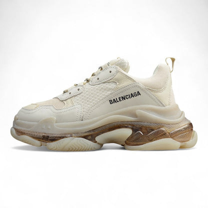 Balenciaga Triple S Light Beige Clear Sole Sneakers
