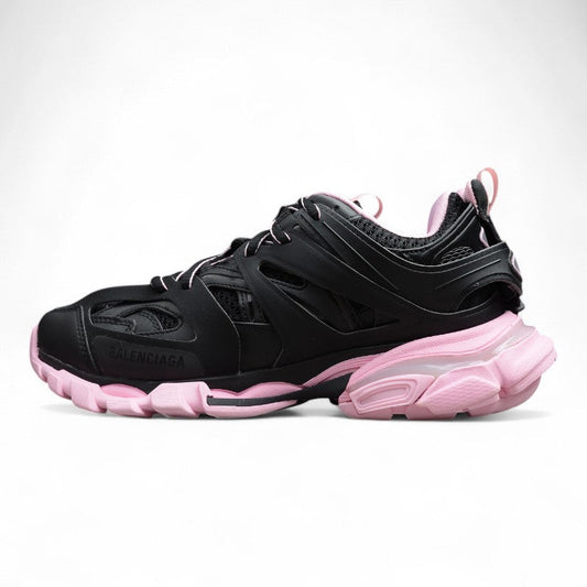 Women's Black & Pink Track Lifestyle Sneakers