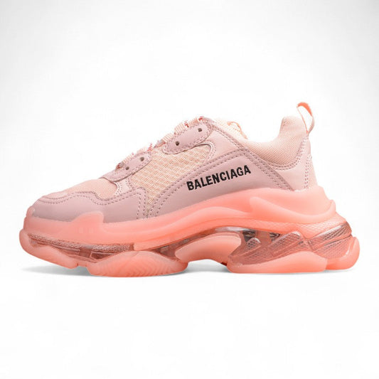 Balenciaga Women’s Triple S Light Pink Clear Sole Sneakers