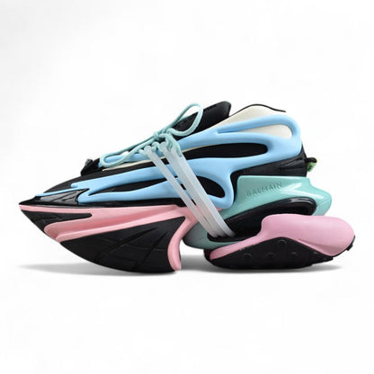 Balmain Unicorn Black Sky Blue Trainers