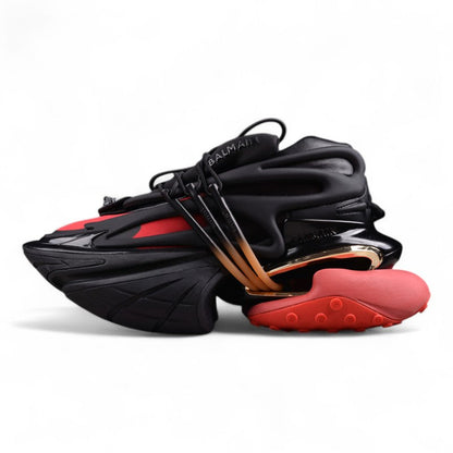 Balmain Unicorn Black Red Trainers