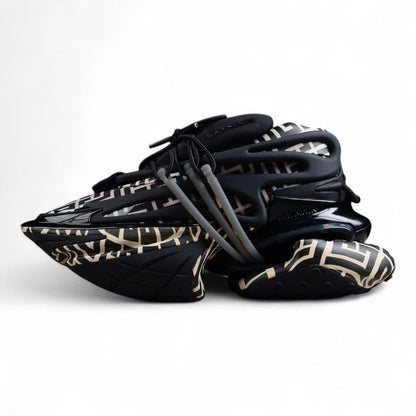 Balmain Unicorn Black Monogram Trainers