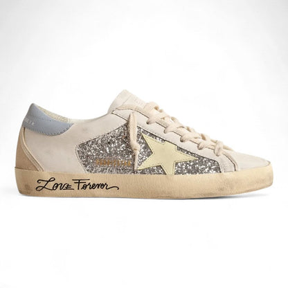 Golden Goose Bio-Based Super-Star Silver Glitter Yellow Star