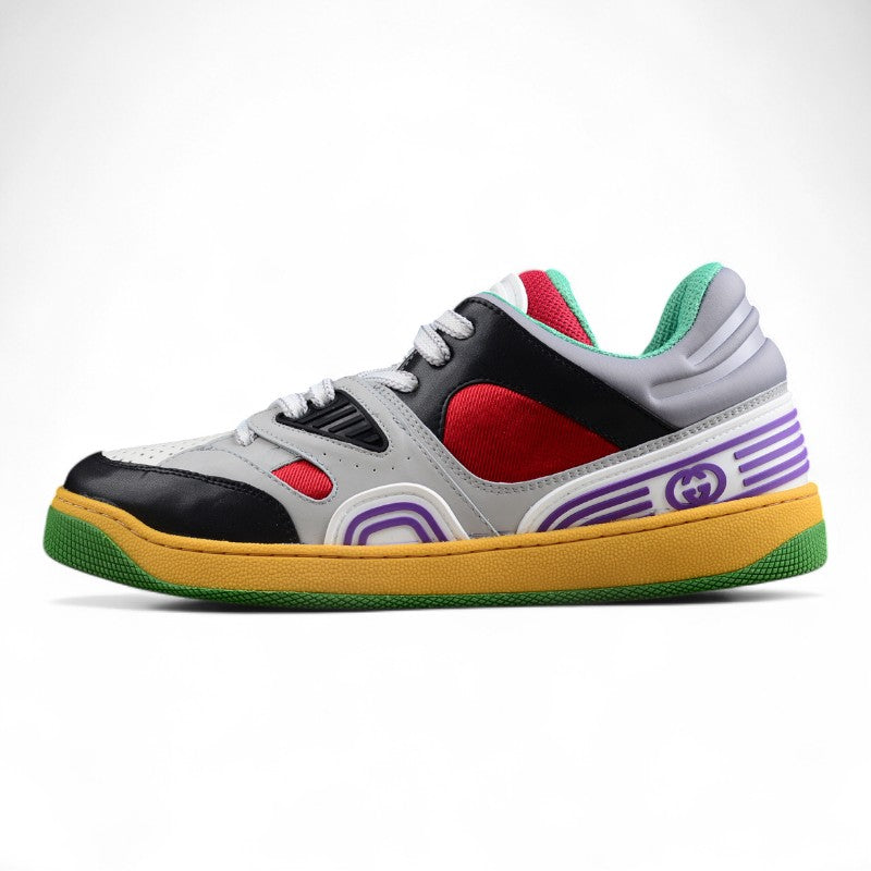 Gucci Basket Low Black Multicolor Leather Sneakers
